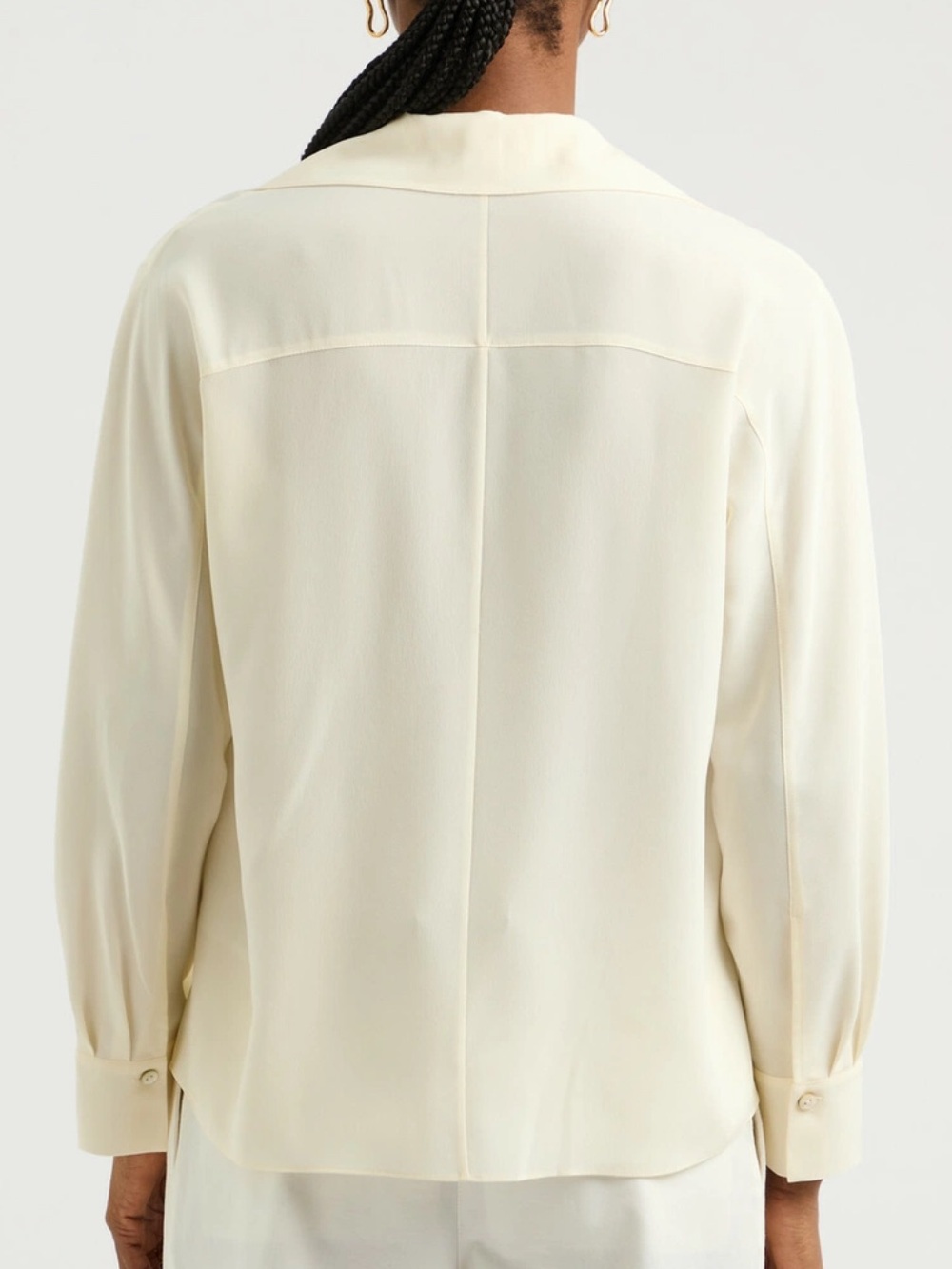 Vince 100% Silk Crepe de Chine Shirt Off white in Medium - Picture 2 of 12